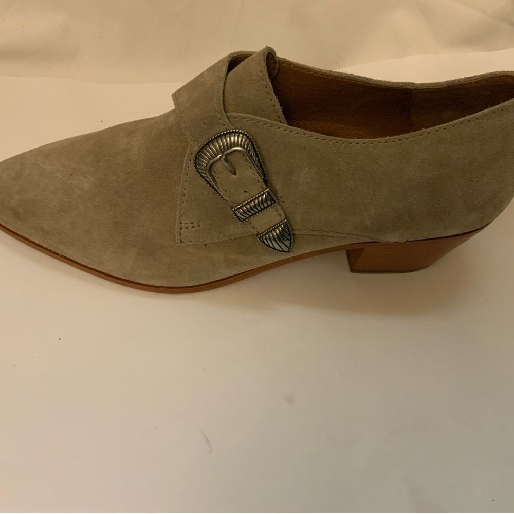 Frye Women’s Ellen Buckle Short, Gray Suede Western Bootiie  Size 9